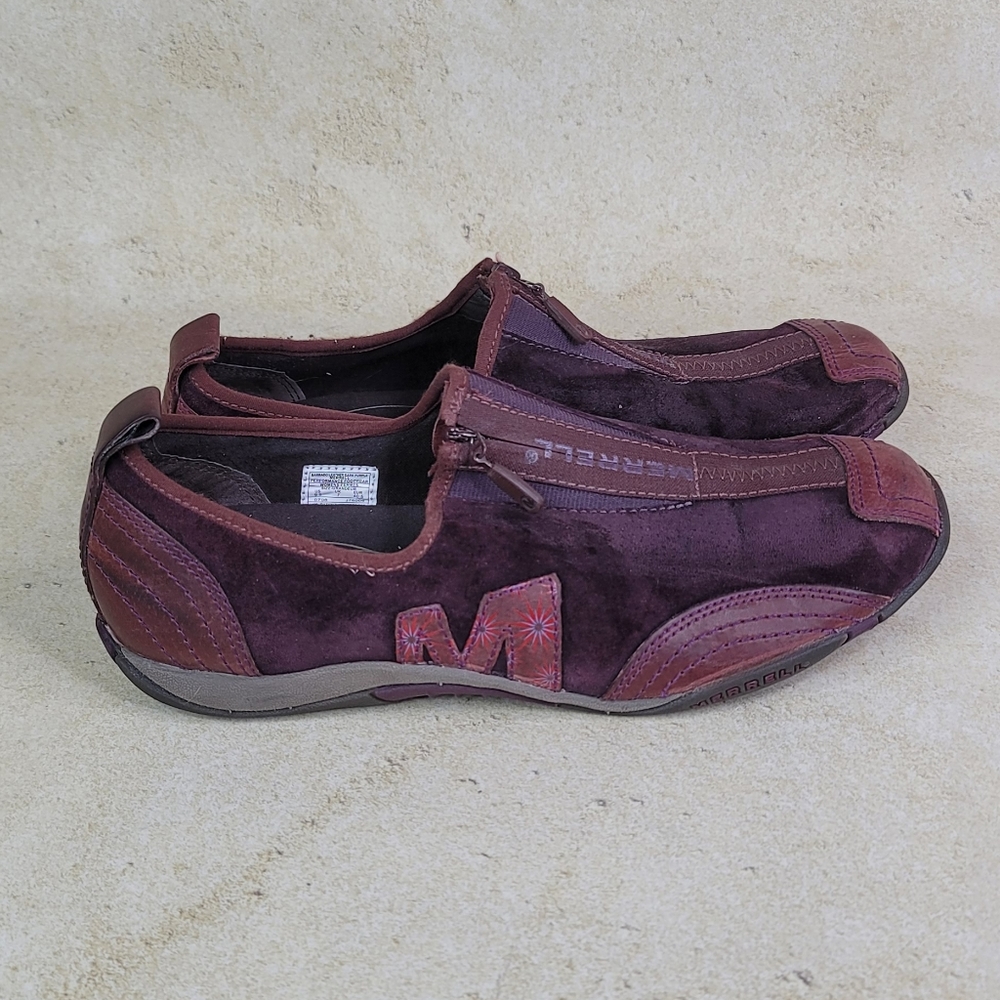 Merrell Womens Barrado Leather Purple Shoes Size 9.5